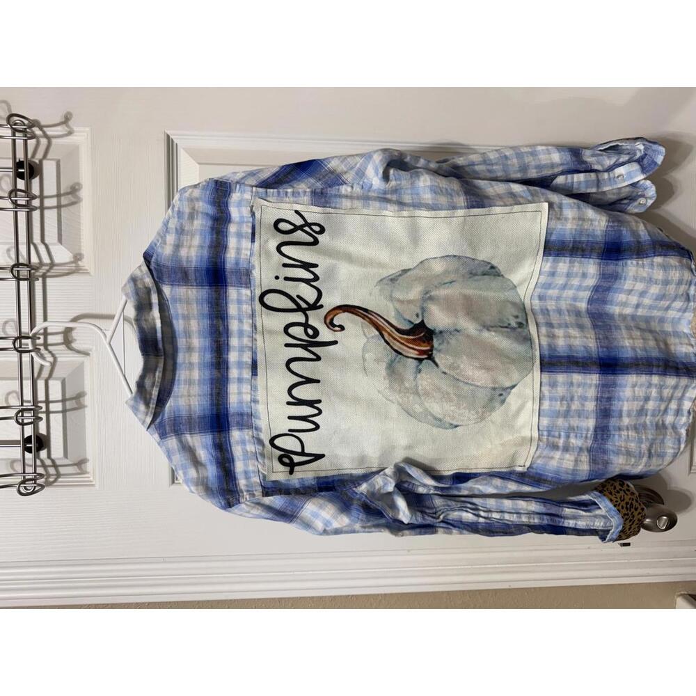 Cute upcycled plaid buttondown
